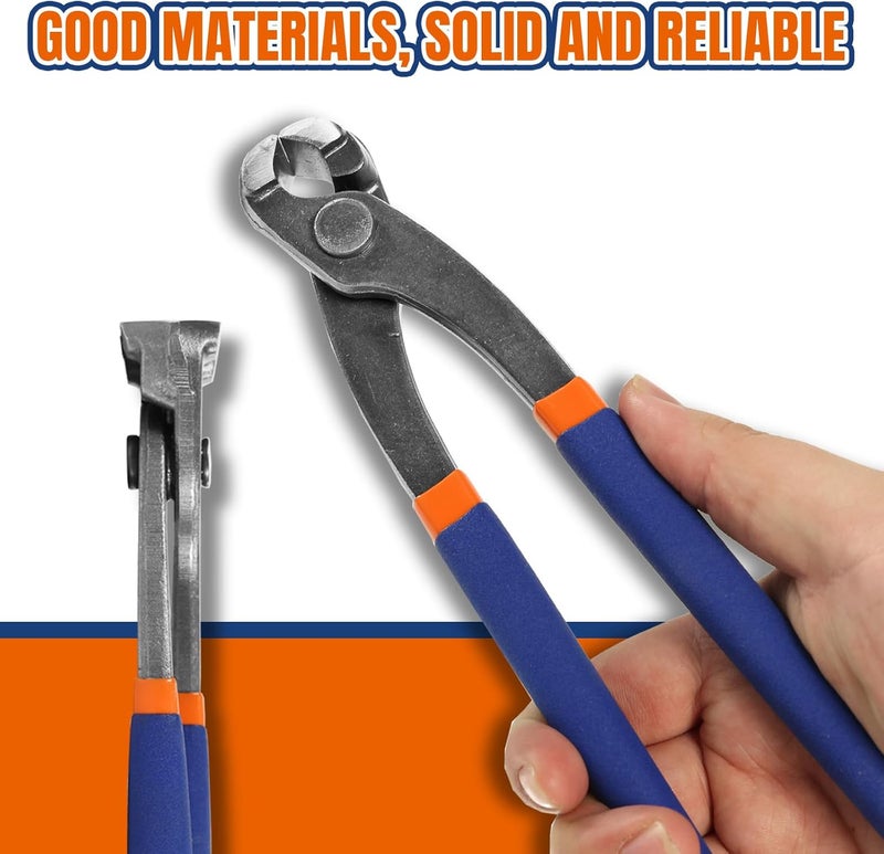WADFOW Nail Puller,Pliers,End Cutting Pliers, Carpenter Pincer Tool,Ear Clamp Nail Puller Pliers for Pulling Nails or Cutting Wires,2 PCS Pliers Set, 9" and 10",WPS8302, Blue - Image 5